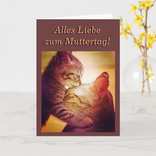 Mothersday Kat-Kaart Kaart (Gele Bloem)