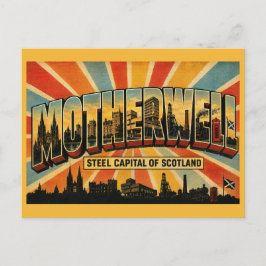 Motherwell Schotland Staal Hoofdstad Vintage Kunst Briefkaart