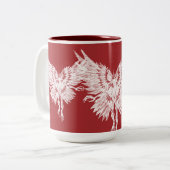 Mothman Blood Red Eyes Tweekleurige Koffiemok (Voorkant links)