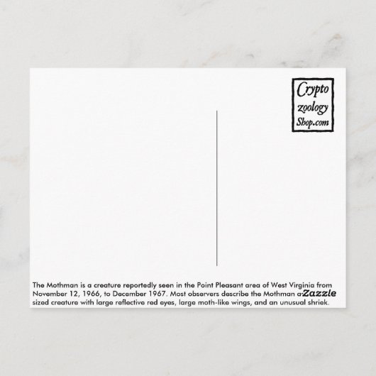 Mothman Briefkaart (Achterkant)