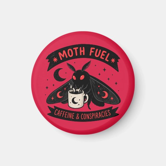 Mothman Coffee Moth Brandstof Cafeïne en Samenzwer Magneet (Voorkant)