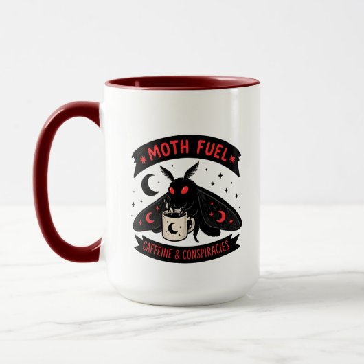Mothman Coffee Moth Brandstof Cafeïne en Samenzwer Mok (Links)