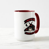 Mothman Coffee Moth Brandstof Cafeïne en Samenzwer Mok (Voorkant rechts)