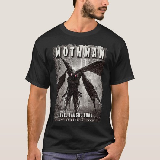 Mothman Creepy Cryptid City Point Pleasant T-shirt (Voorkant)