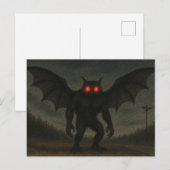 Mothman Cryptid Ansichtkaart Briefkaart (Voorkant / Achterkant)