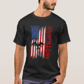 Mothman Cryptid Cryptozoology American Flag T-shirt (Voorkant)