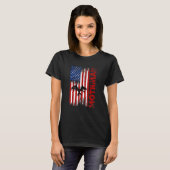 Mothman Cryptid Cryptozoology American Flag T-shirt (Voorkant volledig)