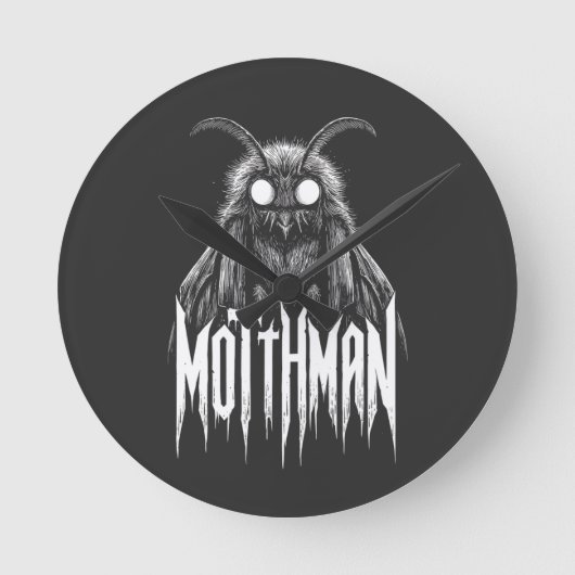 Mothman Cryptid Horror Gothic Paranormal Creature Ronde Klok (Voorkant)