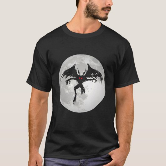 Mothman Cryptid Monster Folklore Creature Moon Cry T-shirt (Voorkant)