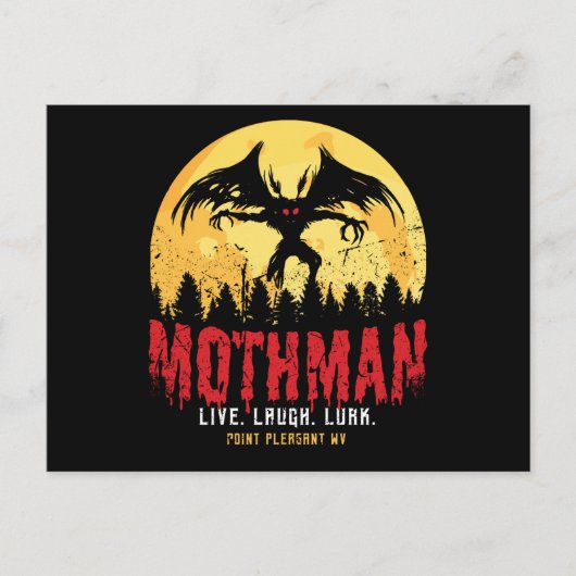 Mothman  Cryptid Point Pleasant Gift Briefkaart (Voorkant)