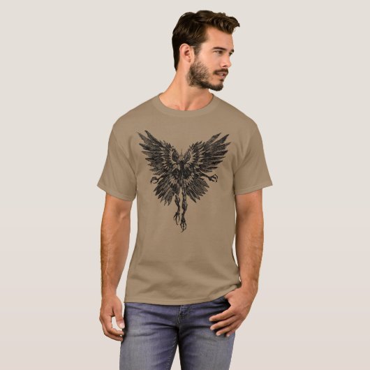Mothman Cryptid Ringer Tee Shirt (Voorkant volledig)
