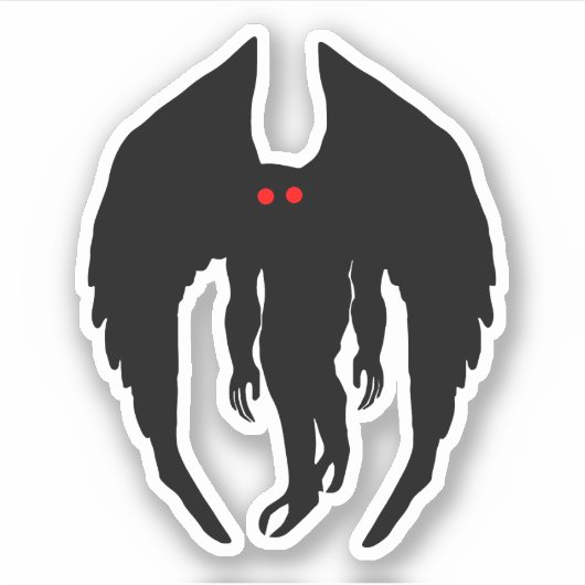 Mothman Cryptid Sticker (Voorkant)