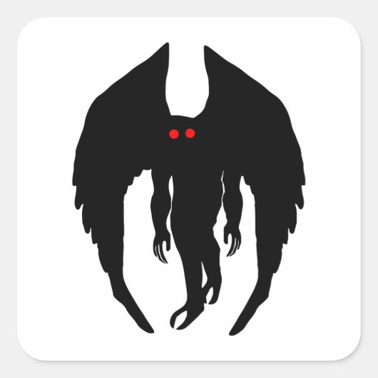 Mothman Cryptid Vierkante Sticker (Voorkant)