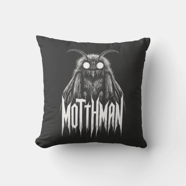 Mothman Cryptide Horror Gotische Paranormale Wezen Kussen (Voorkant)
