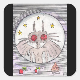 Mothman en Pizza Vierkante Sticker