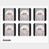 Mothman en Pizza Vierkante Sticker (Vel)