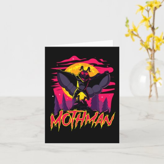 Mothman Film Fun Cryptid Halloween Myth Monster C Kaart (Gele Bloem)