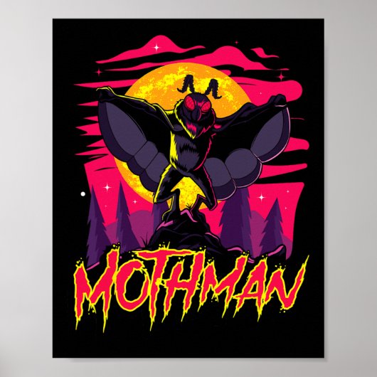 Mothman Film Fun Cryptid Halloween Myth Monster C Poster (Voorkant)