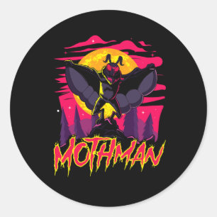 Mothman Film Fun Cryptid Halloween Myth Monster C Ronde Sticker