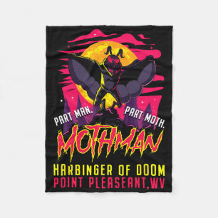 Mothman Fun Cryptid Harbinger Part Man Part Moth Fleece Deken