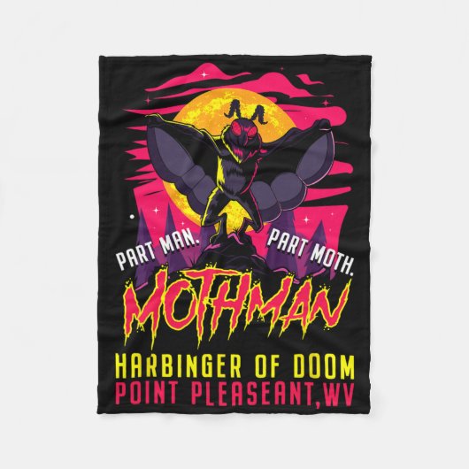 Mothman Fun Cryptid Harbinger Part Man Part Moth Fleece Deken (Voorkant)