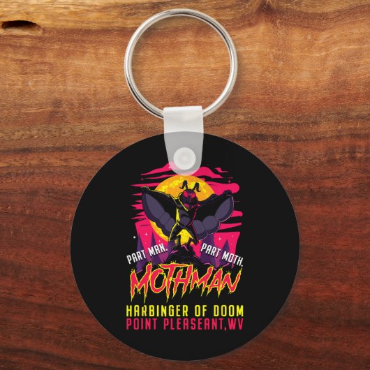 Mothman Fun Cryptid Harbinger Part Man Part Moth Sleutelhanger (Voorkant)