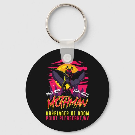 Mothman Fun Cryptid Harbinger Part Man Part Moth Sleutelhanger (Voorkant)