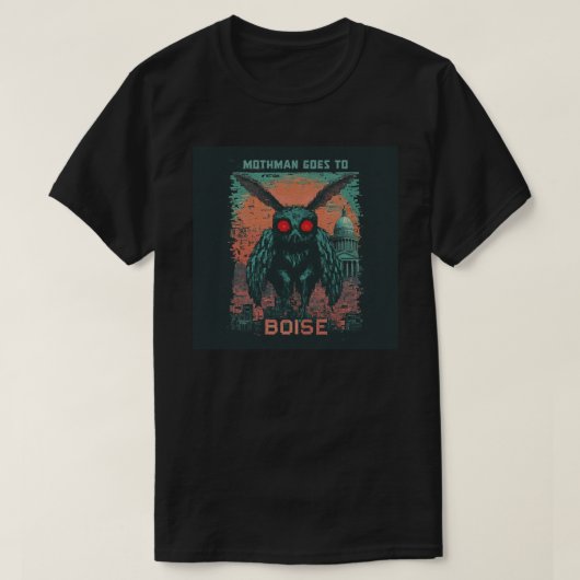 Mothman gaat naar Boise T-shirt (Design voorkant)