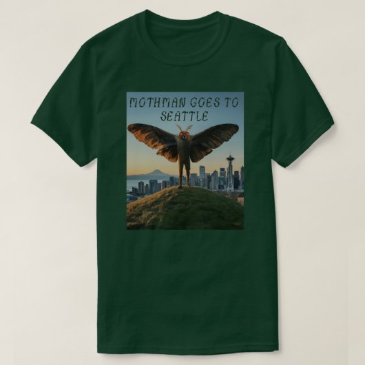 Mothman gaat naar Seattle T-shirt (Design voorkant)
