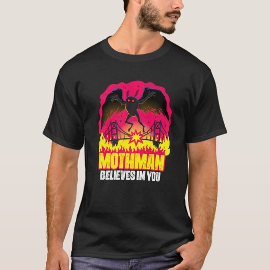 Mothman gelooft in jou folklore enge cryptid Cr T-shirt (Voorkant)