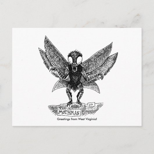 MOTHMAN, Greetings uit West Virginia. Briefkaart (Voorkant)