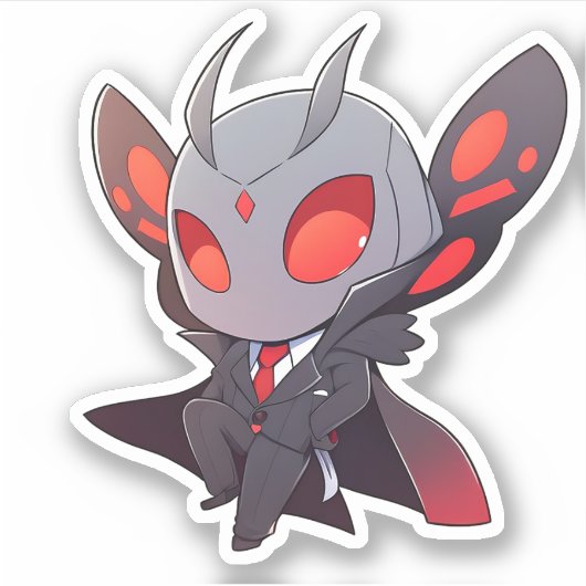 Mothman in een Suit-Sticker Sticker (Voorkant)