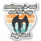 MOTHMAN IS ECHT EN HIJ IS MIJN VRIEND STICKER (Voorkant)