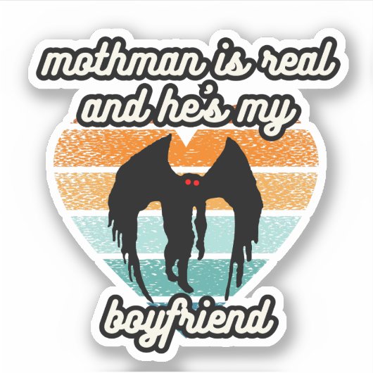 MOTHMAN IS ECHT EN HIJ IS MIJN VRIEND STICKER (Voorkant)