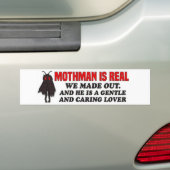 Mothman is echt We hebben een grappige Mothman bum Bumpersticker (Op auto)