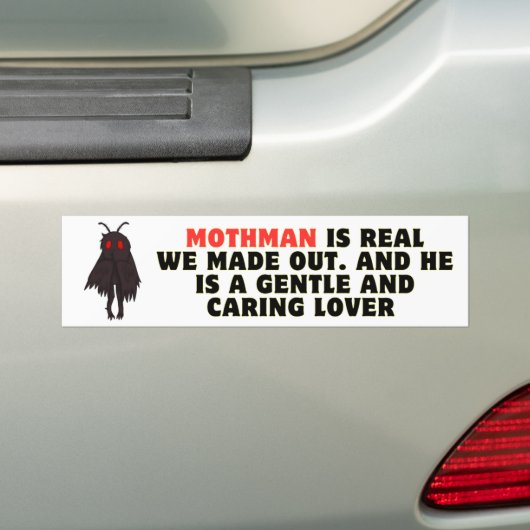 Mothman is echt we hebben grappig gemaakt bumpersticker (Op auto)