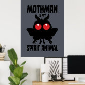 Mothman Is Mijn Geestdier Silhouet Poster (Thuiskantoor)