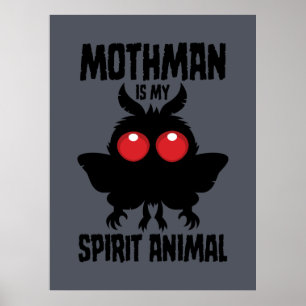Mothman Is Mijn Geestdier Silhouet Poster
