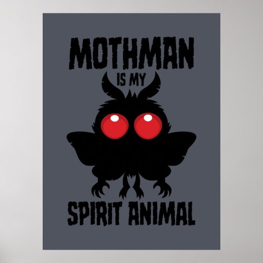 Mothman Is Mijn Geestdier Silhouet Poster (Voorkant)