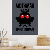 Mothman Is Mijn Geestdier Silhouet Poster (Keuken)