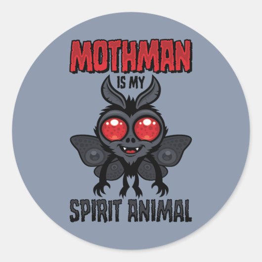 Mothman Is Mijn Geestendier Ronde Sticker (Voorkant)