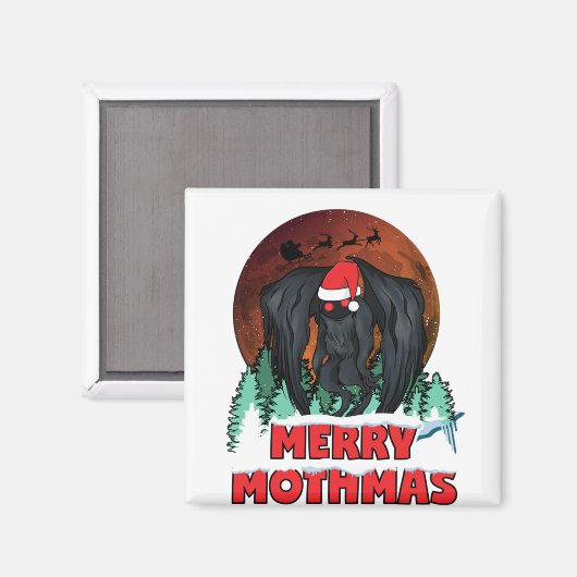 Mothman kerst, vrolijke mothmas man xmas san magneet (Voorkant / Achterkant)