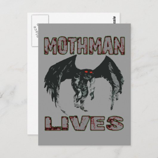MOTHMAN LEEFT BRIEFKAART (Voorkant / Achterkant)