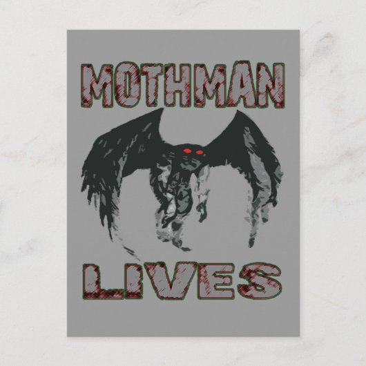 MOTHMAN LEEFT BRIEFKAART (Voorkant)