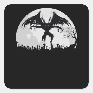 Mothman Moon Cryptid Point Pleasant Gift Vierkante Sticker