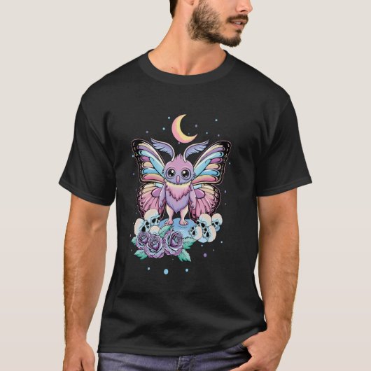 Mothman Moth Man Cute Kawaii Occult Satanic Pastel T-shirt (Voorkant)