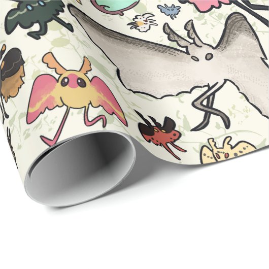 Mothman Pattern Cadeaupapier (Rol Hoek)