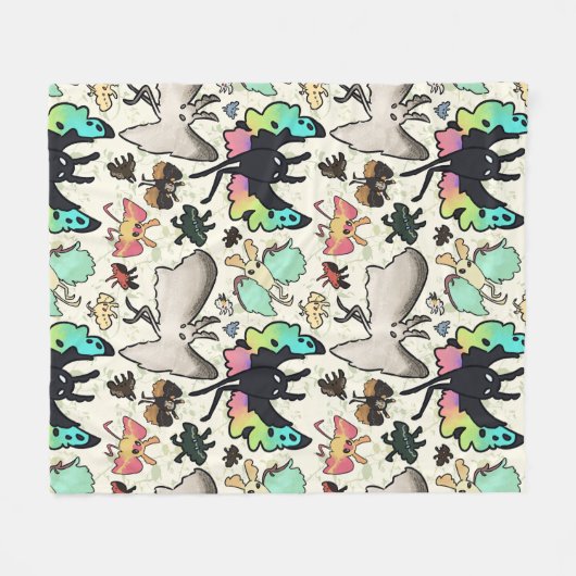 Mothman Pattern Fleece Deken (Voorkant (Horizontaal))