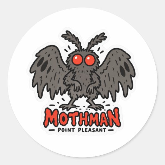 Mothman Point Pleasant WV Cryptid Sticker (Voorkant)