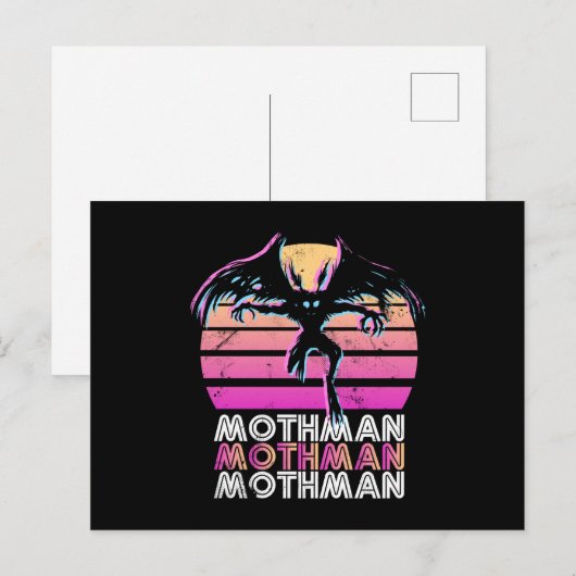 Mothman Retro 80s themed Gift Briefkaart (Voorkant / Achterkant)